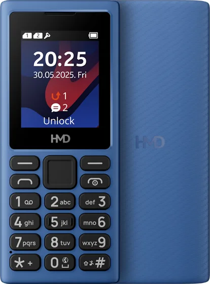 HMD 101 4G tuşlu telefon, önden ve arkadan